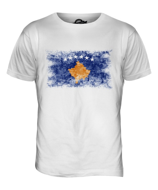 KOSOVO DISTRESSED FLAG MENS T-SHIRT TOP KOSOVA KOSOVAR ?????? FOOTBALL KOSOVAN