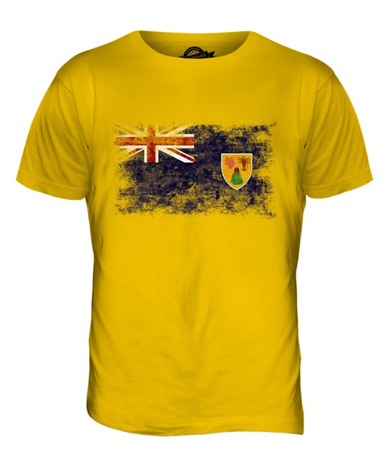 ISOLE TURKS E CAICOS BANDIERA VENDEMMIA T-SHIRT UOMO TEE SHIRT XS S M L XL 2XL - Foto 9 di 21