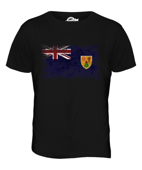 ISOLE TURKS E CAICOS BANDIERA VENDEMMIA T-SHIRT UOMO TEE SHIRT XS S M L XL 2XL - Foto 3 di 21