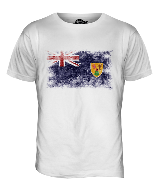 ISOLE TURKS E CAICOS BANDIERA VENDEMMIA T-SHIRT UOMO TEE SHIRT XS S M L XL 2XL - Foto 2 di 21