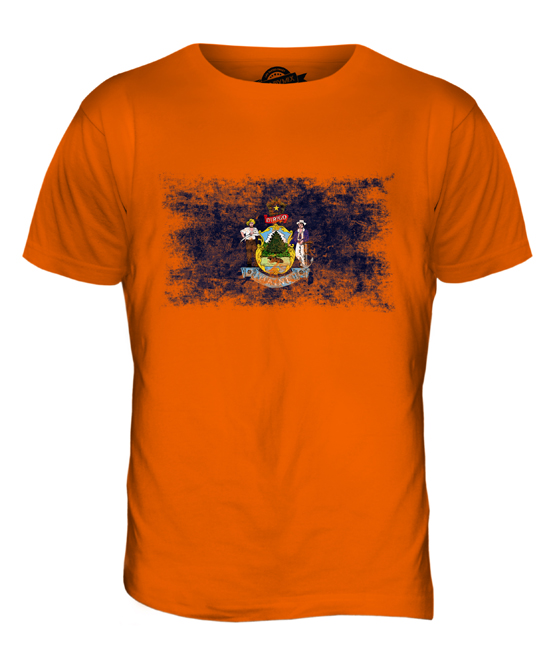 MAINE STATE DISTRESSED FLAG MENS T-SHIRT TOP MAINER SHIRT JERSEY GIFT - Picture 8 of 21