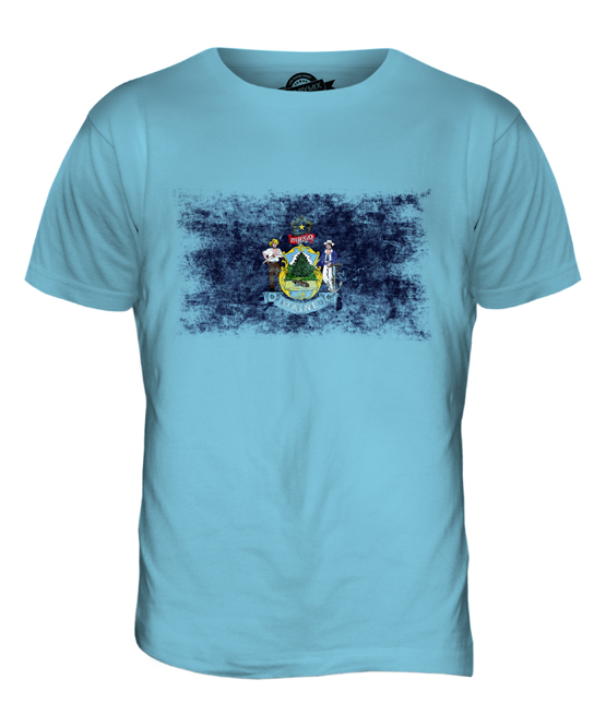 MAINE STATE DISTRESSED FLAG MENS T-SHIRT TOP MAINER SHIRT JERSEY GIFT - Picture 17 of 21