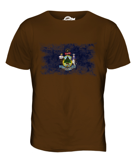 MAINE STATE DISTRESSED FLAG MENS T-SHIRT TOP MAINER SHIRT JERSEY GIFT - Picture 14 of 21