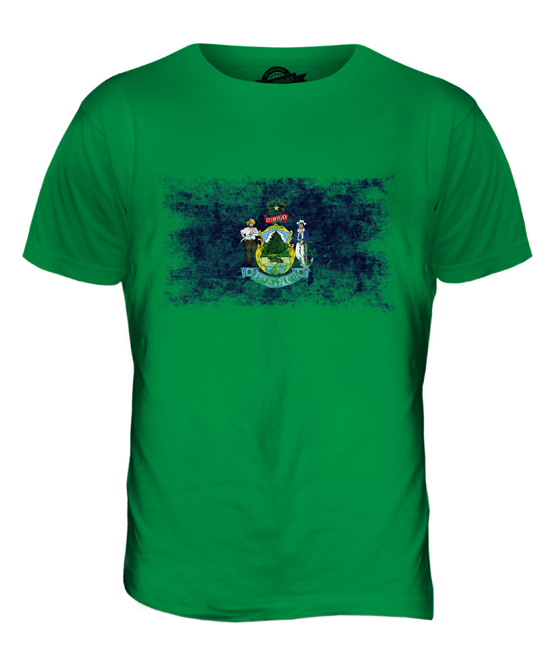 MAINE STATE DISTRESSED FLAG MENS T-SHIRT TOP MAINER SHIRT JERSEY GIFT - Picture 11 of 21