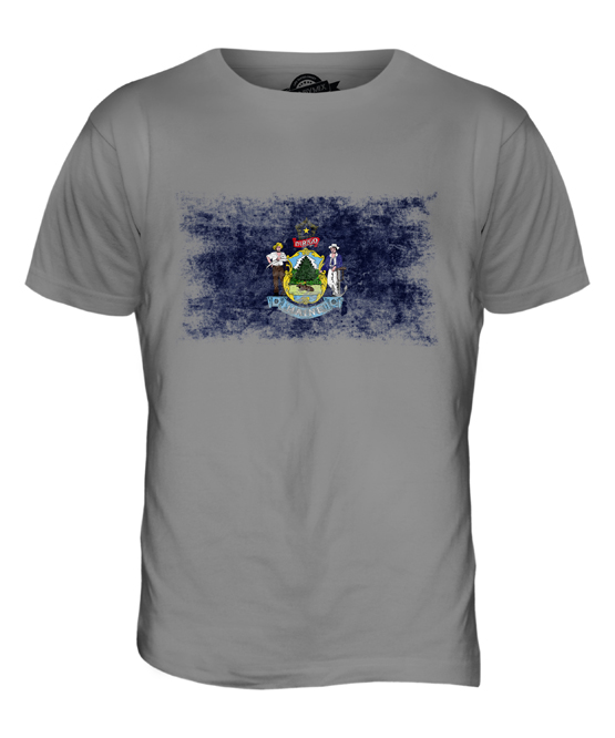 MAINE STATE DISTRESSED FLAG MENS T-SHIRT TOP MAINER SHIRT JERSEY GIFT - Picture 21 of 21