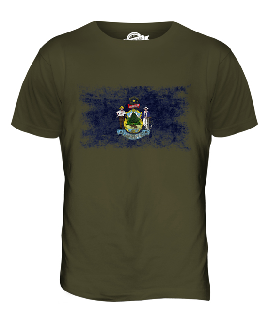 MAINE STATE DISTRESSED FLAG MENS T-SHIRT TOP MAINER SHIRT JERSEY GIFT - Picture 15 of 21