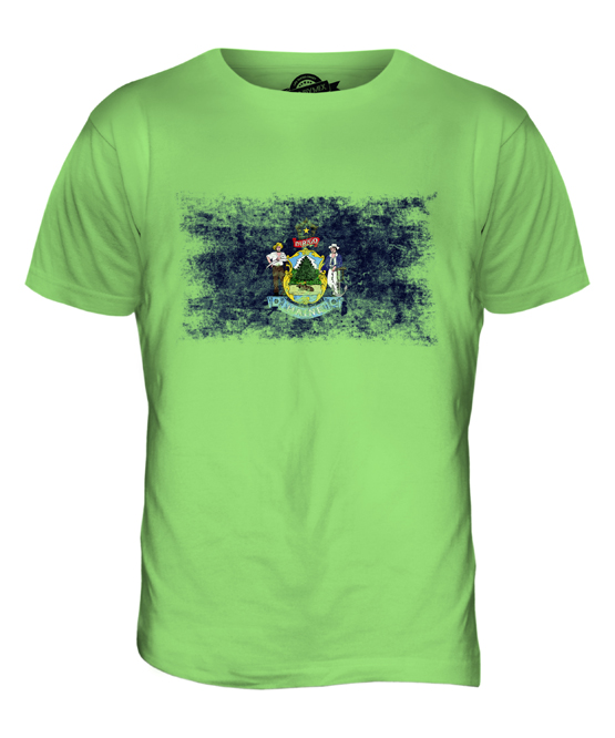 MAINE STATE DISTRESSED FLAG MENS T-SHIRT TOP MAINER SHIRT JERSEY GIFT - Picture 12 of 21