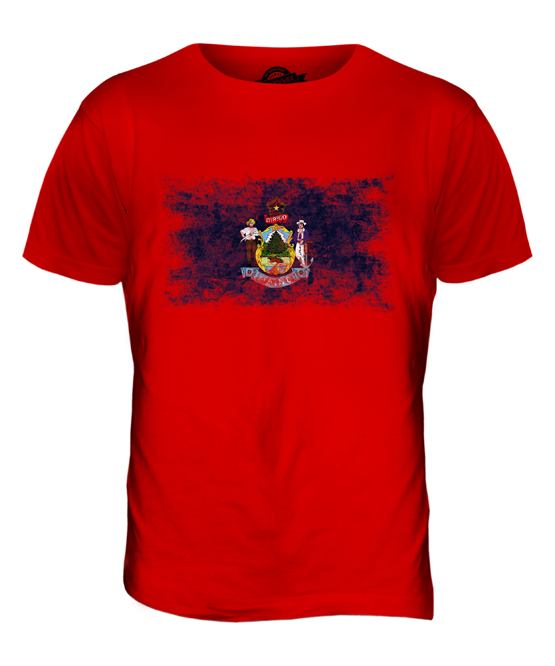 MAINE STATE DISTRESSED FLAG MENS T-SHIRT TOP MAINER SHIRT JERSEY GIFT - Picture 7 of 21