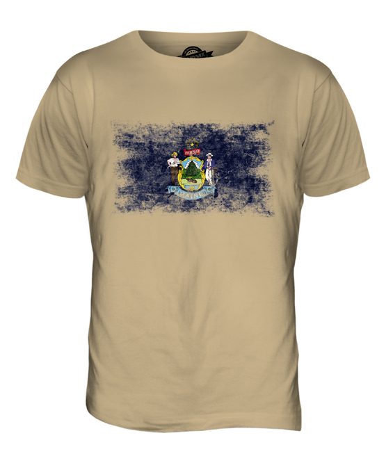 MAINE STATE DISTRESSED FLAG MENS T-SHIRT TOP MAINER SHIRT JERSEY GIFT - Picture 16 of 21