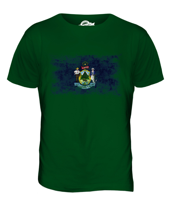 MAINE STATE DISTRESSED FLAG MENS T-SHIRT TOP MAINER SHIRT JERSEY GIFT - Picture 13 of 21