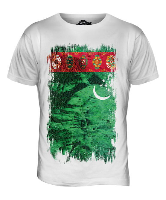 TURKMENISTAN GRUNGE FLAG MENS T-SHIRT TEE TOP TÜRKMENISTAN TURKMEN GIFT SHIRT
