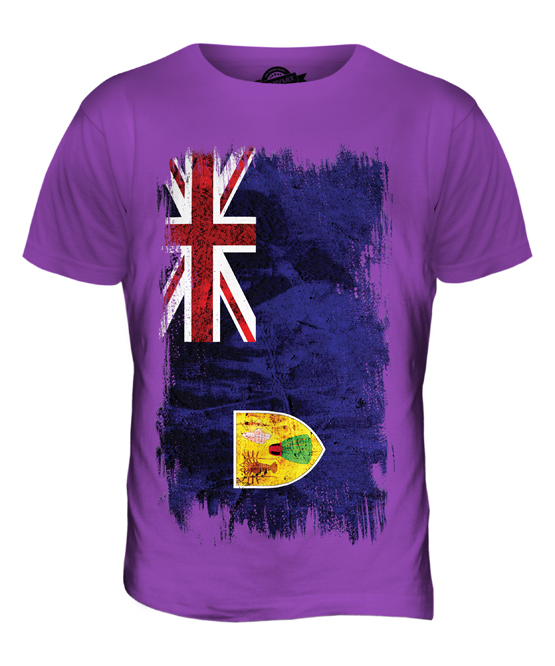 TURKS AND CAICOS ISLANDS GRUNGE FLAG MENS T-SHIRT TEE TOP GIFT