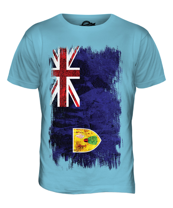 TURKS AND CAICOS ISLANDS GRUNGE FLAG MENS T-SHIRT TEE TOP GIFT