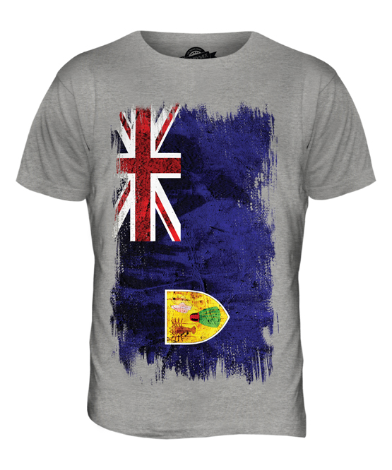 トップス BROCHURE FLAG SHIRTS TURKS AND CAICOS ISLANDS GRUNGE FLAG MENS T-SHIRT TEE TOP GIFT