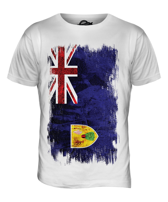 TURKS AND CAICOS ISLANDS GRUNGE FLAG MENS T-SHIRT TEE TOP GIFT