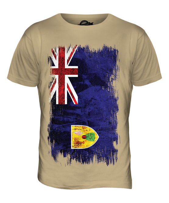 TURKS AND CAICOS ISLANDS GRUNGE FLAG MENS T-SHIRT TEE TOP GIFT