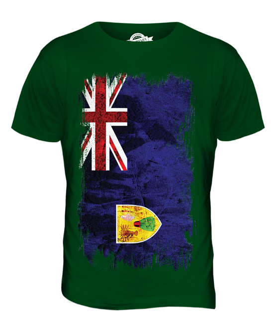 トップス BROCHURE FLAG SHIRTS TURKS AND CAICOS ISLANDS GRUNGE FLAG MENS T-SHIRT TEE TOP GIFT