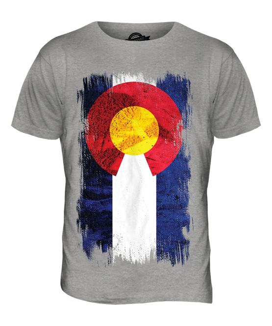 COLORADO STATE DISTRESSED FLAG MENS T-SHIRT TOP COLORADAN SHIRT JERSEY GIFT 