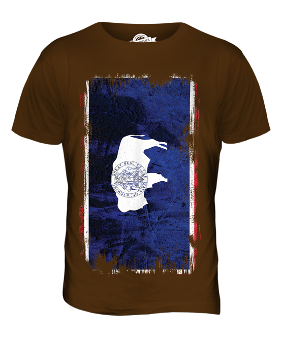 WYOMING STATE GRUNGE FLAG MENS T-SHIRT TEE TOP WYOMINGITE SHIRT JERSEY GIFT - Picture 14 of 21