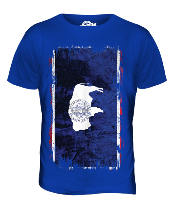 WYOMING STATE GRUNGE FLAG MENS T-SHIRT TEE TOP WYOMINGITE SHIRT JERSEY GIFT - Picture 18 of 21