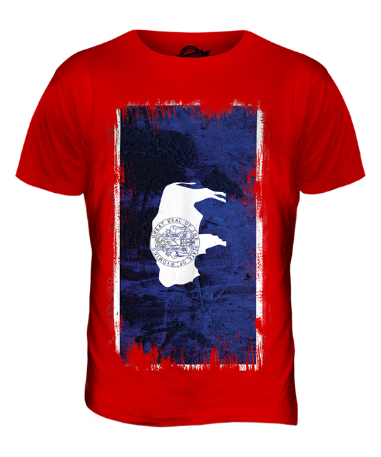 WYOMING STATE GRUNGE FLAG MENS T-SHIRT TEE TOP WYOMINGITE SHIRT JERSEY GIFT - Picture 7 of 21