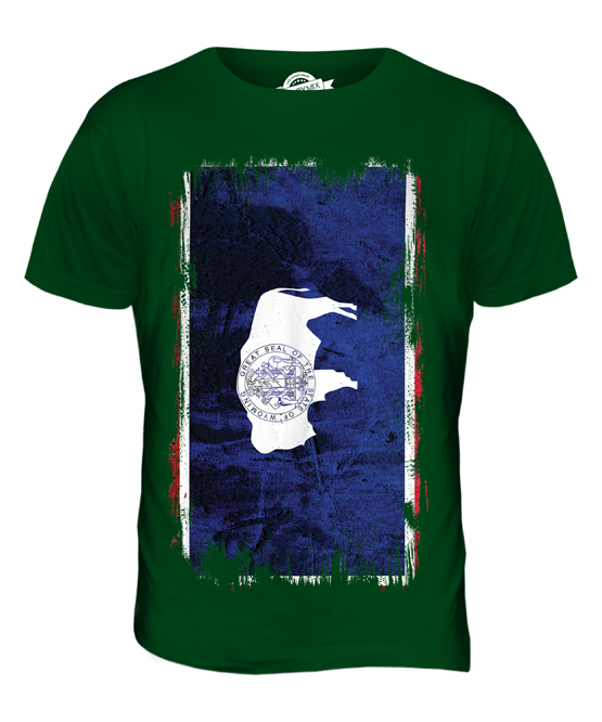 WYOMING STATE GRUNGE FLAG MENS T-SHIRT TEE TOP WYOMINGITE SHIRT JERSEY GIFT - Picture 13 of 21
