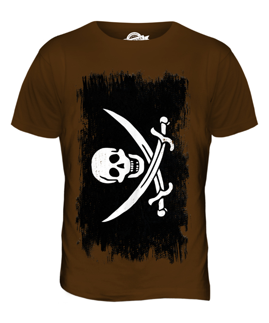 Cat Pirate T shirt Jolly Roger Flag Skull and Crossbones Tee Vintage Men Gift...