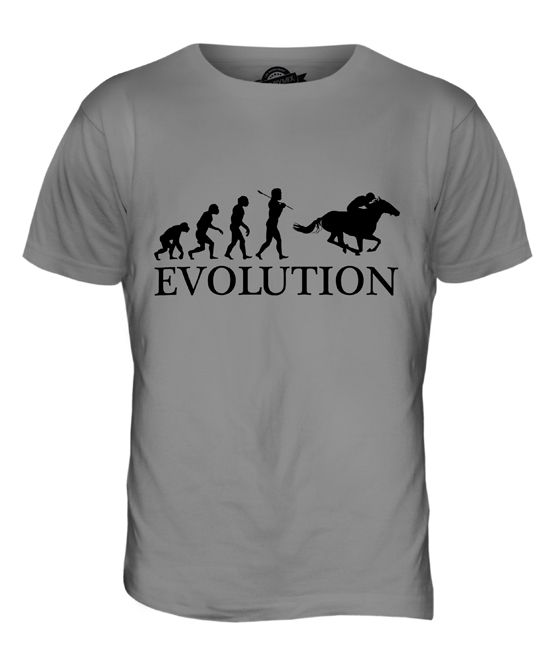 JOCKEY EVOLUTION OF MAN MENS T-SHIRT TEE TOP GIFT HORSE RIDING RIDER 