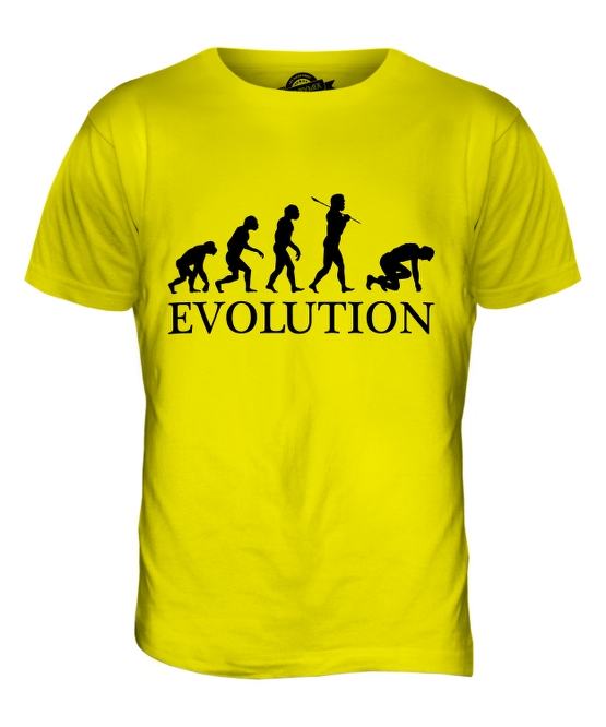 Mens Charcoal Grey. RUNNING Mans Evolution T-Shirt® Ape to Runner 