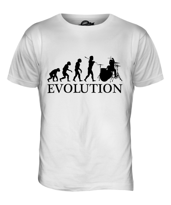 DRUM EVOLUTION OF MAN MENS T SHIRT TEE SHIRT XS S M L XL 2XL 3XL