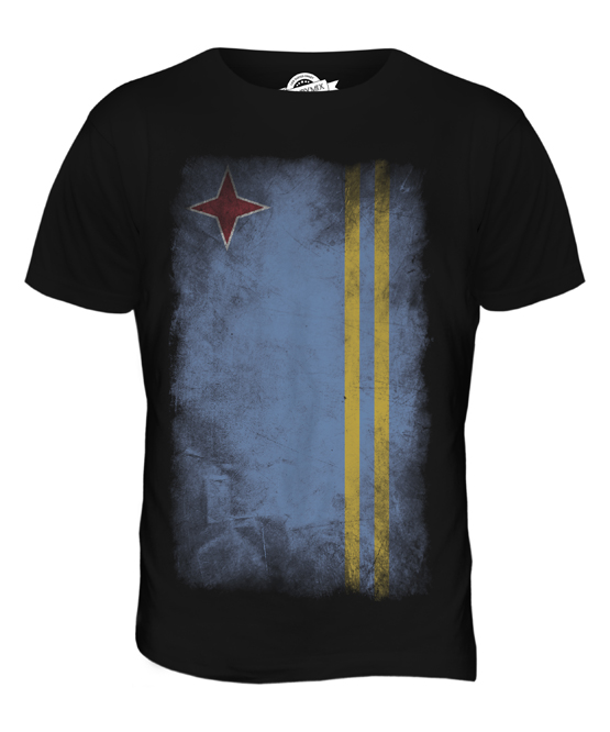 ARUBA FADED FLAG MENS T-SHIRT TEE TOP ARUBAN SHIRT FOOTBALL JERSEY GIFT - Picture 3 of 21