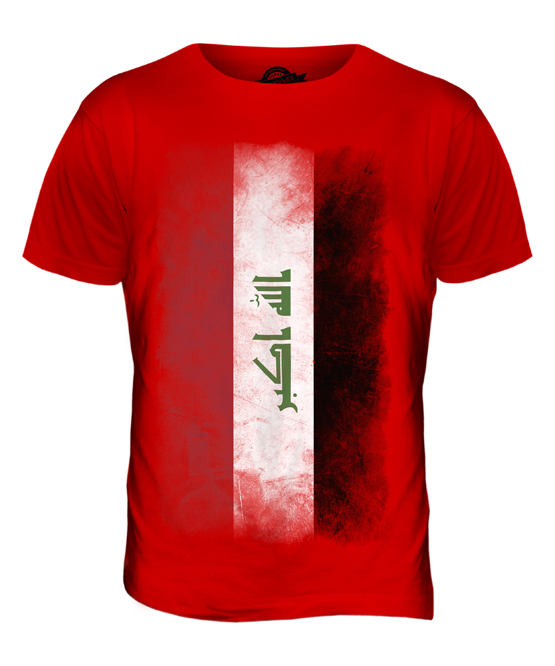 IRAQ FADED FLAG MENS T-SHIRT TEE TOP AL-'IRAQ IRAQI ÎRAQ SHIRT FOOTBALL ...