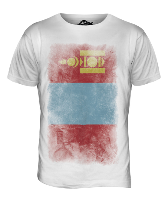 MONGOLIA FADED FLAG MENS T-SHIRT TEE TOP MONGOL ULS FOOTBALL MONGOLIAN SHIRT