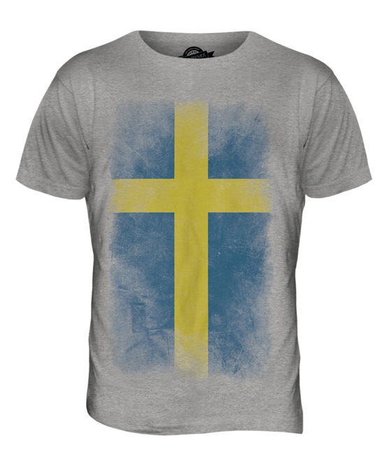 SWEDEN FADED FLAG MENS T-SHIRT TEE TOP SVERIGE FOOTBALL SWEDISH GIFT SHIRT
