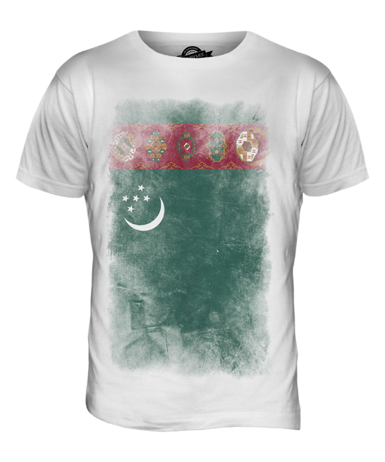 TURKMENISTAN FADED FLAG MENS T-SHIRT TEE TOP T?RKMENISTAN TURKMEN GIFT SHIRT
