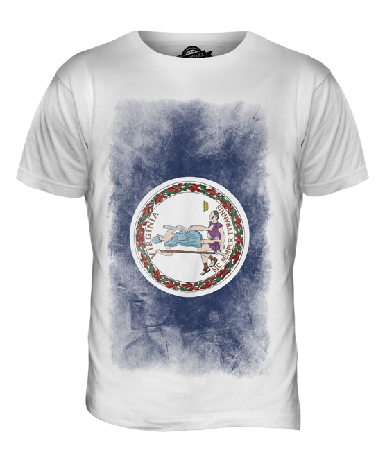 VIRGINIA STATE FADED FLAG MENS T-SHIRT TEE TOP VIRGINIAN SHIRT JERSEY GIFT