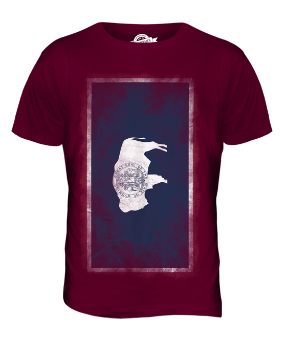 WYOMING STATE FADED FLAG MENS T-SHIRT TEE TOP WYOMINGITE SHIRT JERSEY GIFT - Picture 6 of 21