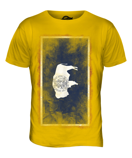 WYOMING STATE FADED FLAG MENS T-SHIRT TEE TOP WYOMINGITE SHIRT JERSEY GIFT - Picture 9 of 21