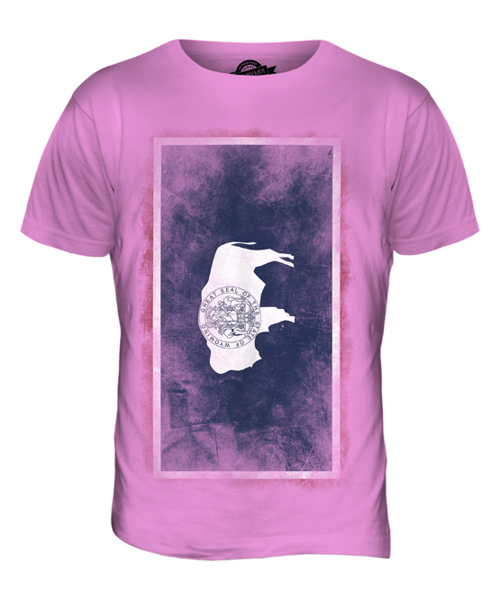 WYOMING STATE FADED FLAG MENS T-SHIRT TEE TOP WYOMINGITE SHIRT JERSEY GIFT - Picture 20 of 21