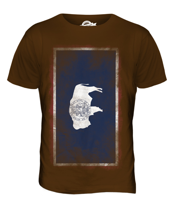 WYOMING STATE FADED FLAG MENS T-SHIRT TEE TOP WYOMINGITE SHIRT JERSEY GIFT - Picture 14 of 21
