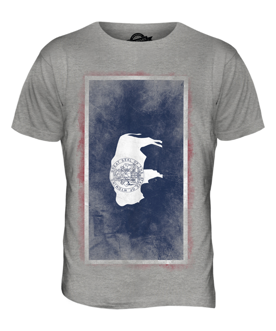 WYOMING STATE FADED FLAG MENS T-SHIRT TEE TOP WYOMINGITE SHIRT JERSEY GIFT - Picture 4 of 21