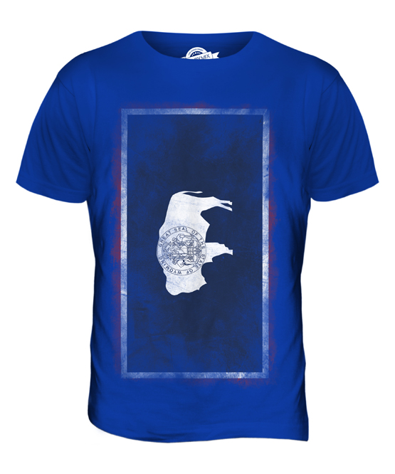 WYOMING STATE FADED FLAG MENS T-SHIRT TEE TOP WYOMINGITE SHIRT JERSEY GIFT - Picture 18 of 21