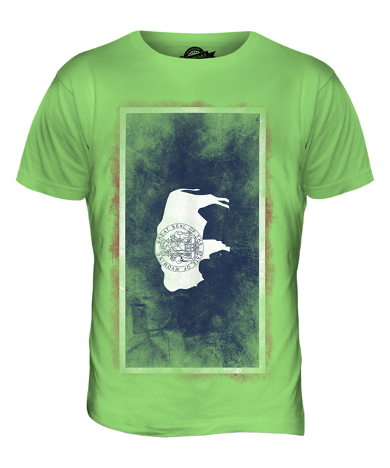 WYOMING STATE FADED FLAG MENS T-SHIRT TEE TOP WYOMINGITE SHIRT JERSEY GIFT - Picture 12 of 21