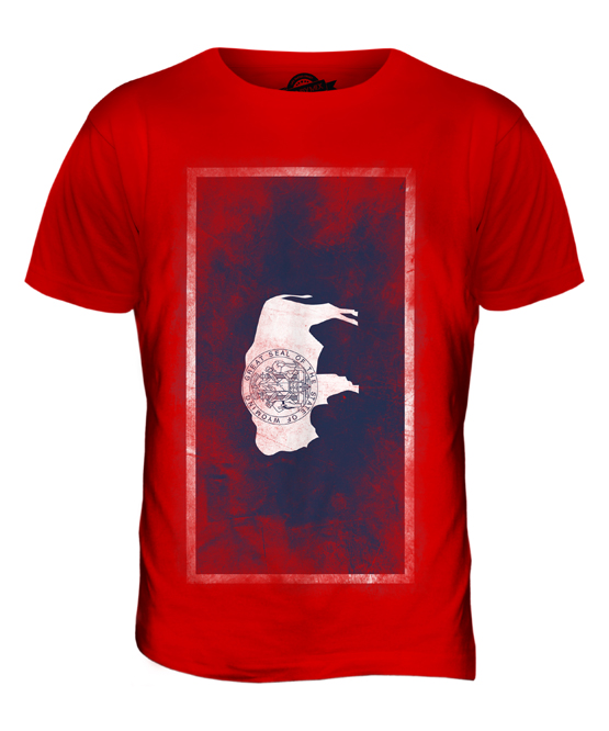 WYOMING STATE FADED FLAG MENS T-SHIRT TEE TOP WYOMINGITE SHIRT JERSEY GIFT - Picture 7 of 21
