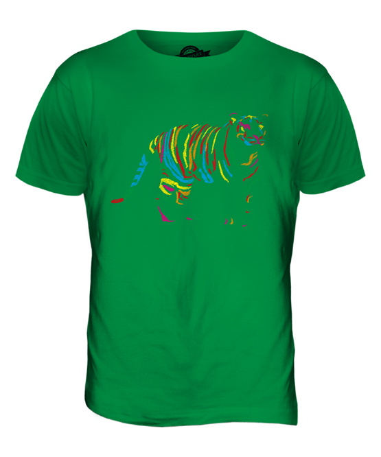 SCRIBBLE TIGER MENS T-SHIRT TEE TOP GIFTCOLOURFUL JUNGLE 