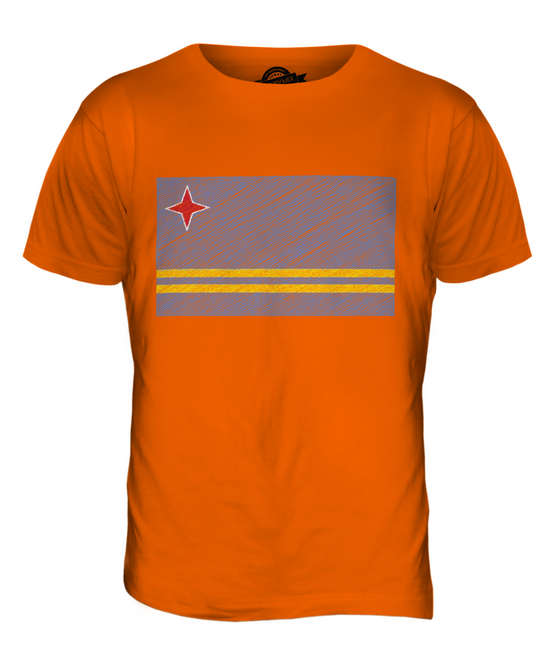 ARUBA SCRIBBLE FLAG MENS T-SHIRT TEE TOP GIFT ARUBAN FOOTBALL - Picture 8 of 21