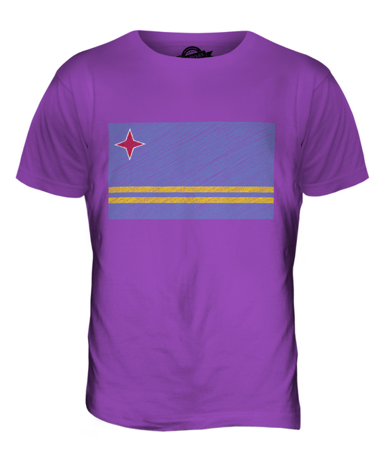 ARUBA SCRIBBLE FLAG MENS T-SHIRT TEE TOP GIFT ARUBAN FOOTBALL - Picture 19 of 21