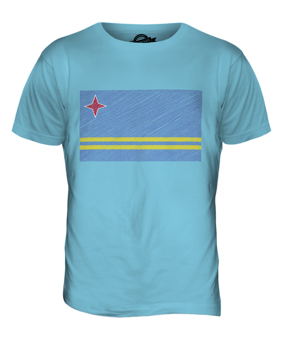 ARUBA SCRIBBLE FLAG MENS T-SHIRT TEE TOP GIFT ARUBAN FOOTBALL - Picture 17 of 21