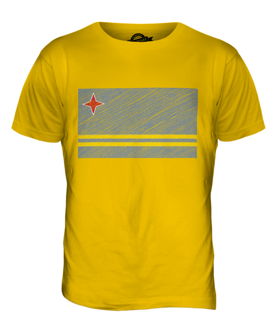 ARUBA SCRIBBLE FLAG MENS T-SHIRT TEE TOP GIFT ARUBAN FOOTBALL - Picture 9 of 21