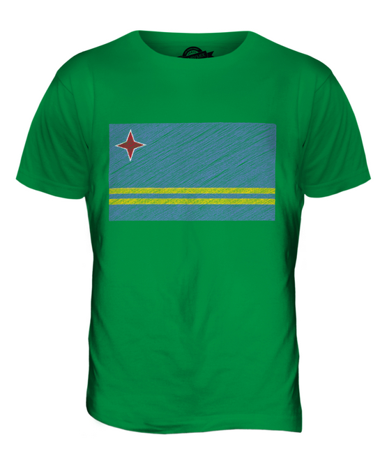 ARUBA SCRIBBLE FLAG MENS T-SHIRT TEE TOP GIFT ARUBAN FOOTBALL - Picture 11 of 21